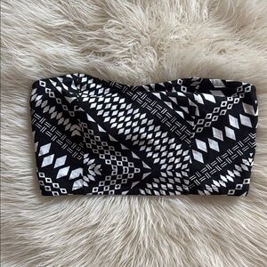 🐼 TRIBAL PRINT BANDEAU/CROP TOP🖤